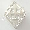 Sterling Silver European Beads, 925 Sterling Silver, Rhombus, plated, with troll Approx 4.2-4.5mm 