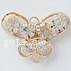 Rhinestone Brass Connector, Butterfly, plated, with rhinestone & 1/1 loop Approx 2mm 