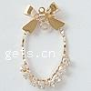 Rhinestone Brass Pendants, Oval, plated, with loop & with ribbon bowknot decoration & with rhinestone Approx 1.5mm 