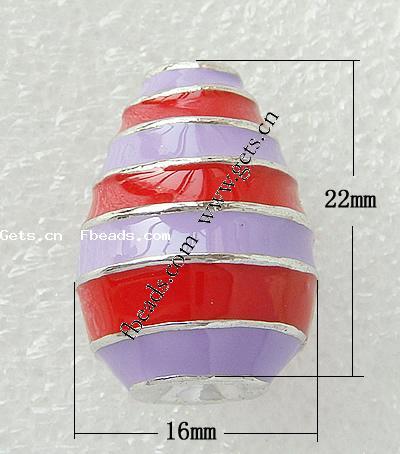 Enamel Zinc Alloy European Beads, Teardrop, plated, large hole, more colors for choice, 22x16mm, Hole:Approx 3.5mm, Sold By PC
