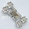 Zinc Alloy Watch Band Clasp, Flower, plated, with rhinestone nickel free Approx 1mm 