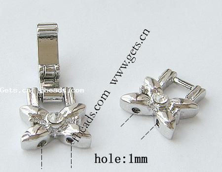 Zink Legierung Uhren Armband Verschluss, Zinklegierung, Blume, plattiert, mit Strass, keine, frei von Nickel, Blei & Kadmium, 27x11x4mm, Bohrung:ca. 1mm, verkauft von PC