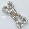 Zinc Alloy Watch Band Clasp, Bowknot, plated, with rhinestone nickel free Approx 1mm 
