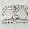 Rhinestone Spacer Bar, with Zinc Alloy, Rectangle, plated nickel free Approx 1mm 