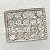 Rhinestone Spacer Bar, with Zinc Alloy, Rectangle, plated nickel free Approx 1mm 