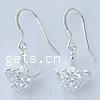 Sterling Silver Cubic Zirconia Earring, 925 Sterling Silver, with Cubic Zirconia, sterling silver earring hook, plated 