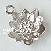 Sterling Silver Flower Pendants, 925 Sterling Silver, platinum plated, layered Approx 1.5mm 