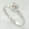 Cubic Zirconia Sterling Silver Finger Ring, 925 Sterling Silver, with cubic zirconia Approx 17mm, US Ring .5 