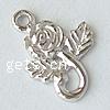 Sterling Silver Flower Pendants, 925 Sterling Silver, platinum plated, layered Approx 2mm 