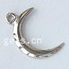 925 Sterling Silver Pendant, Moon, platinum plated Approx 1.5mm 