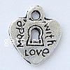 Zinc Alloy Heart Pendants, word made with love, plated nickel & cadmium free Approx 2mm 