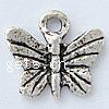 Zinc Alloy Animal Pendants, Butterfly, plated nickel free Approx 2mm 