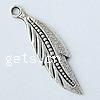 Zinc Alloy Feather Pendants, plated nickel & cadmium free Approx 2.5mm 