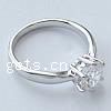 Cubic Zirconia Sterling Silver Finger Ring, 925 Sterling Silver, plated, with cubic zirconia Approx 17mm, US Ring .5 