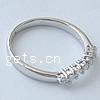 Cubic Zirconia Sterling Silver Finger Ring, 925 Sterling Silver, plated, with cubic zirconia Approx 18mm, US Ring 