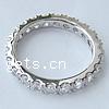 Cubic Zirconia Sterling Silver Finger Ring, 925 Sterling Silver, plated, with cubic zirconia 3mm Approx 18mm, US Ring 