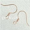 Brass Hook Earwire, plated, with loop 15mm Approx 2mm [