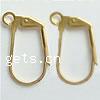 Brass Lever Back Earring Wires, plated, with loop 17mm Approx 2mm 