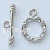 Sterling Silver Toggle Clasp, 925 Sterling Silver, Flower, plated, textured & single-strand Approx 2.5mm 
