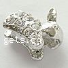 Rhinestone Zinc Alloy European Beads, Rabbit, plated, without troll & with rhinestone Approx 4mm 
