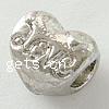 Zinklegierung European Perlen, Herz, Wort Liebe, plattiert, keine, 10x9.5mm, Bohrung:ca. 4mm, verkauft von PC