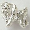 Sterling Silver European Beads, 925 Sterling Silver, Dog, plated, with troll Approx 4.2-4.5mm 