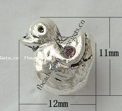 Perles European en alliage de zinc, animal, Placage, sans filetage, plus de couleurs à choisir, 11X12X8.5mm, Trou:Environ 4mm, Vendu par PC
