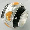Enamel Zinc Alloy European Beads, Drum, plated, without troll & large hole Approx 5.5mm 