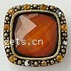 Rhinestone Zinc Alloy Connector, Square, plated, faceted & with rhinestone Approx 1mm 