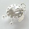 Sterling Silver European Beads, 925 Sterling Silver, Lock, plated, without troll Approx 5mm 