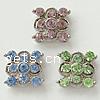 Rhinestone Zinc Alloy Connector, Flower, plated, faceted & with rhinestone Approx 1mm 