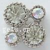 Rhinestone Zinc Alloy Connector, plated, faceted & with rhinestone Approx 1mm 