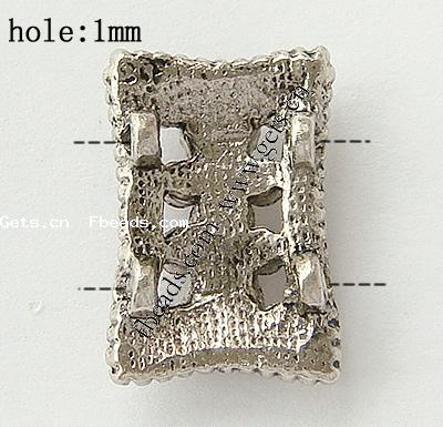 Conector de aleación de Zinc de diamantes de imitación, Rectángular, chapado, con diamantes de imitación & 2-sarta, más colores para la opción, 19x13.5x5mm, agujero:aproximado 1mm, Vendido por UD