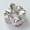 Perles zircon cubique en argent European, argent sterling 925, fleur, Placage, sans filetage & avec zircone cubique, plus de couleurs à choisir Environ 4.5mm, Vendu par PC