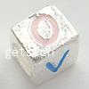 Enamel Zinc Alloy European Beads, Cube, plated, without troll & large hole Approx 6mm 