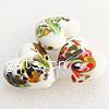 Gold Foil Lampwork Beads, Heart, more colors for choice, 35x35x14mm, Hole:Approx 3MM, Sold by PC