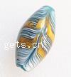 Gold Foil Lampwork Beads, oval, leaf vein pattern, 42x22mm, Hole:Approx 3MM, Sold by PC