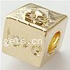 Zinc Alloy European Beads, Cube, plated, without troll 8mm Approx 4mm 