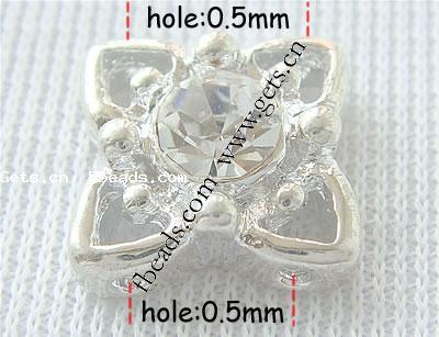 Rhinestone Spacer Bar, with Zinc Alloy, Flower, plated, plating thickness more than 3μm & Customized & with Mideast rhinestone & 2-strand, more colors for choice, lead & nickel free, 10x10x4mm, Hole:Approx 0.5mm, Sold By PC