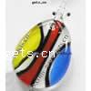 Murano Lampwork Pendant, Flat oval, 35x28mm, Sold by PC