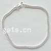 Sterling Silver European Bracelet Chain, 925 Sterling Silver, plated 3mm Approx 5.6mm .25 Inch 