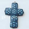 Полимерной глины ювелирные изделия подвески, полимерный клей, Kресты, голубой отверстие:Приблизительно 2mm, продается PC