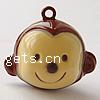 Brass Jingle Bell for Christmas Decoration, Monkey, enamel, brown, lead & cadmium free Approx 2.5mm 