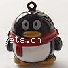 Brass Jingle Bell for Christmas Decoration, Penguin, enamel, black, lead & cadmium free Approx 2.5mm 