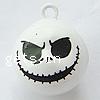 Brass Jingle Bell for Christmas Decoration, Skull, enamel, white, lead & cadmium free, 18mm Approx 2.5mm 