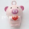 Brass Jingle Bell for Christmas Decoration, Pig, enamel, pink, lead & cadmium free Approx 2.5mm 
