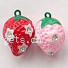 Brass Jingle Bell for Christmas Decoration, Strawberry, enamel lead & cadmium free Approx 2.5mm 
