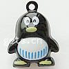 Brass Jingle Bell for Christmas Decoration, Penguin, enamel, black, lead & cadmium free Approx 2mm 