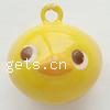 Brass Jingle Bell for Christmas Decoration, Duck, enamel, yellow, lead & cadmium free Approx 2mm 