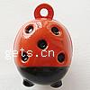 Brass Jingle Bell for Christmas Decoration, Ladybug, enamel, red, lead & cadmium free Approx 2mm 